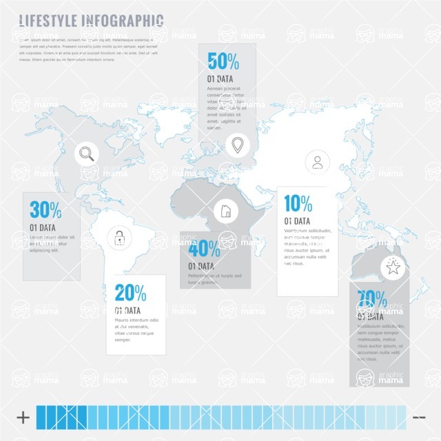 Infographic Templates Collection - Vector, Photoshop, PowerPoint, Google Slides - Minimalistic Infographic Template with World Map